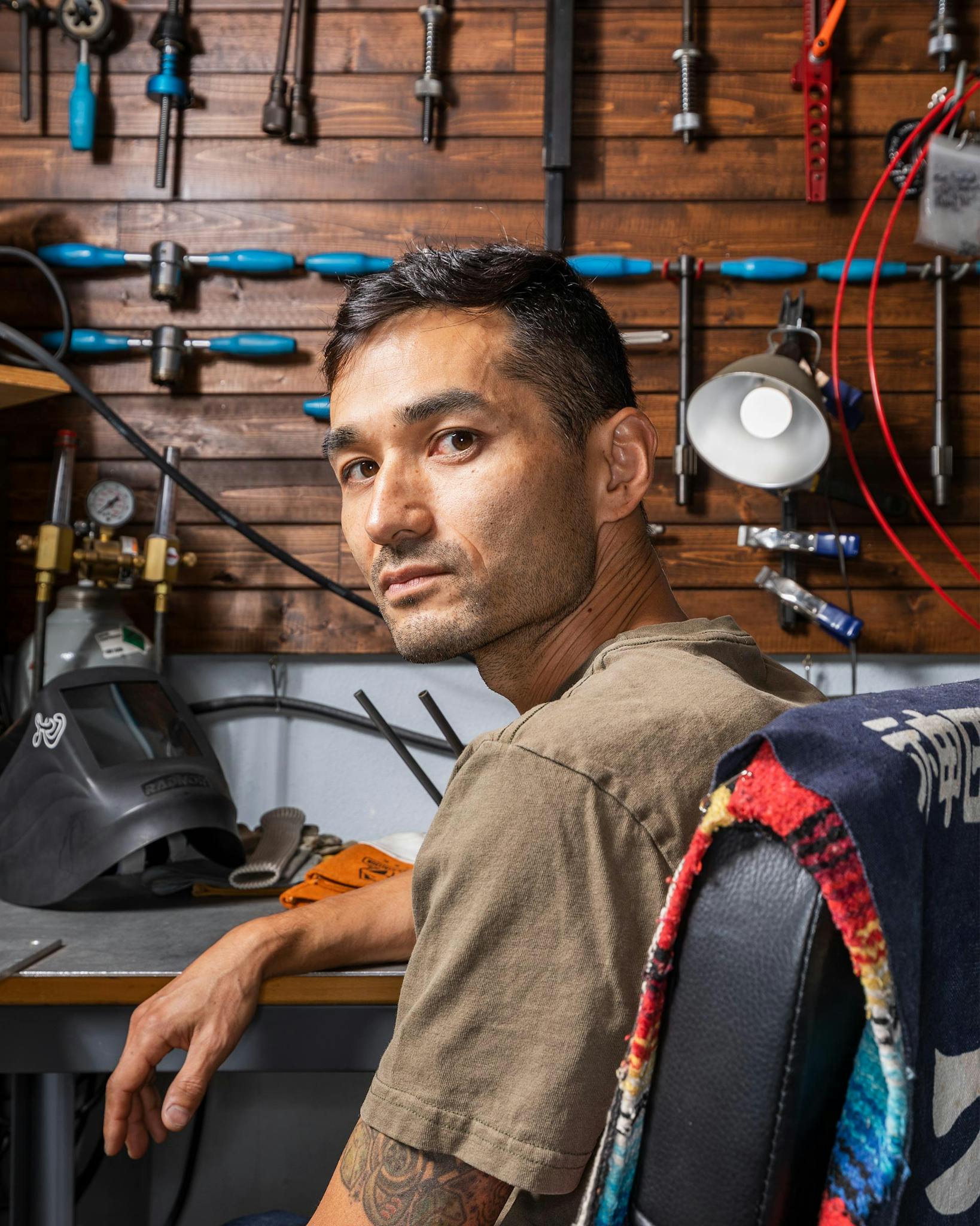 Nao Tomii in his workshop in Austin on November 12, 2020.