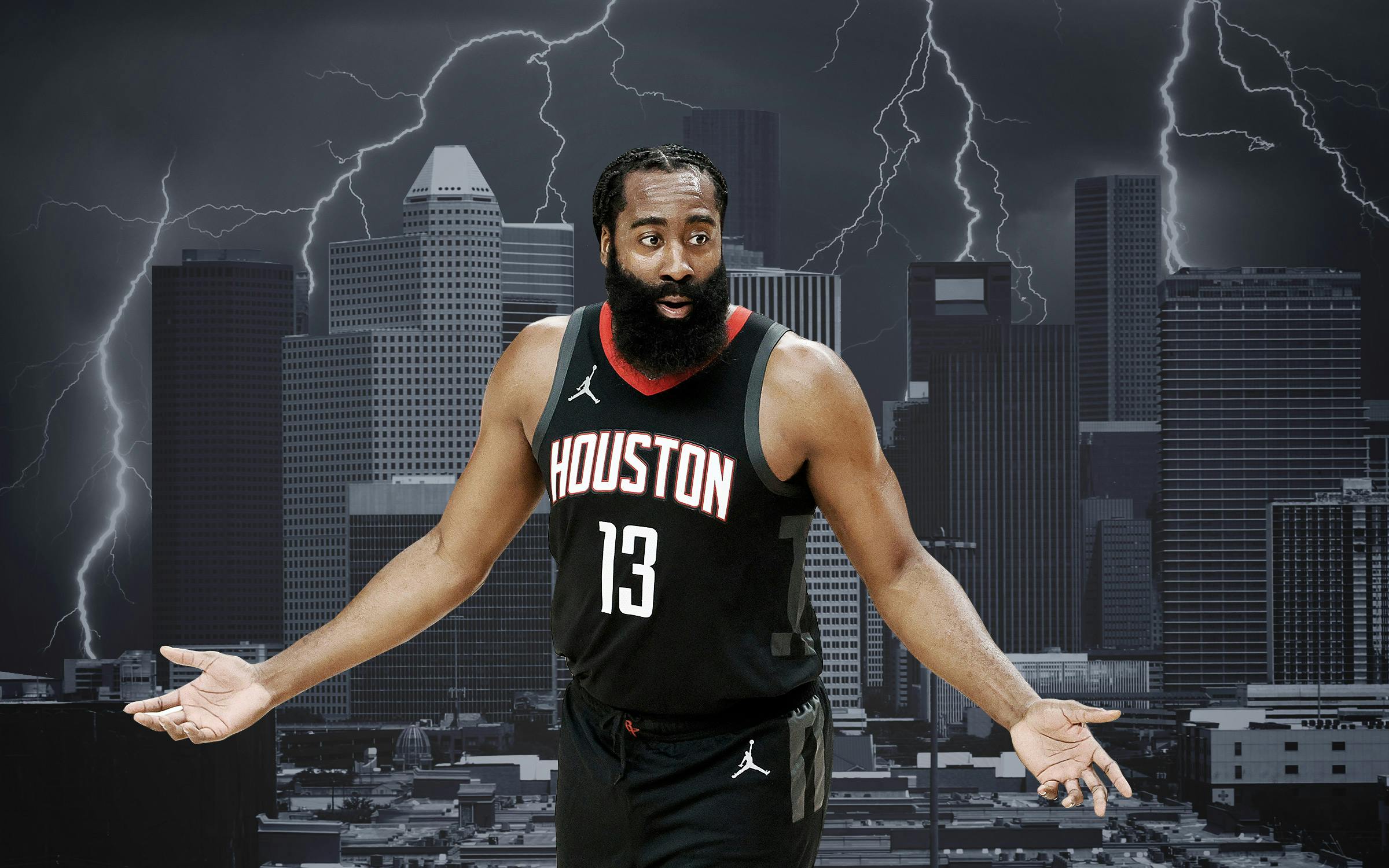 James Harden brought his beard to Minute Maid Park in support of