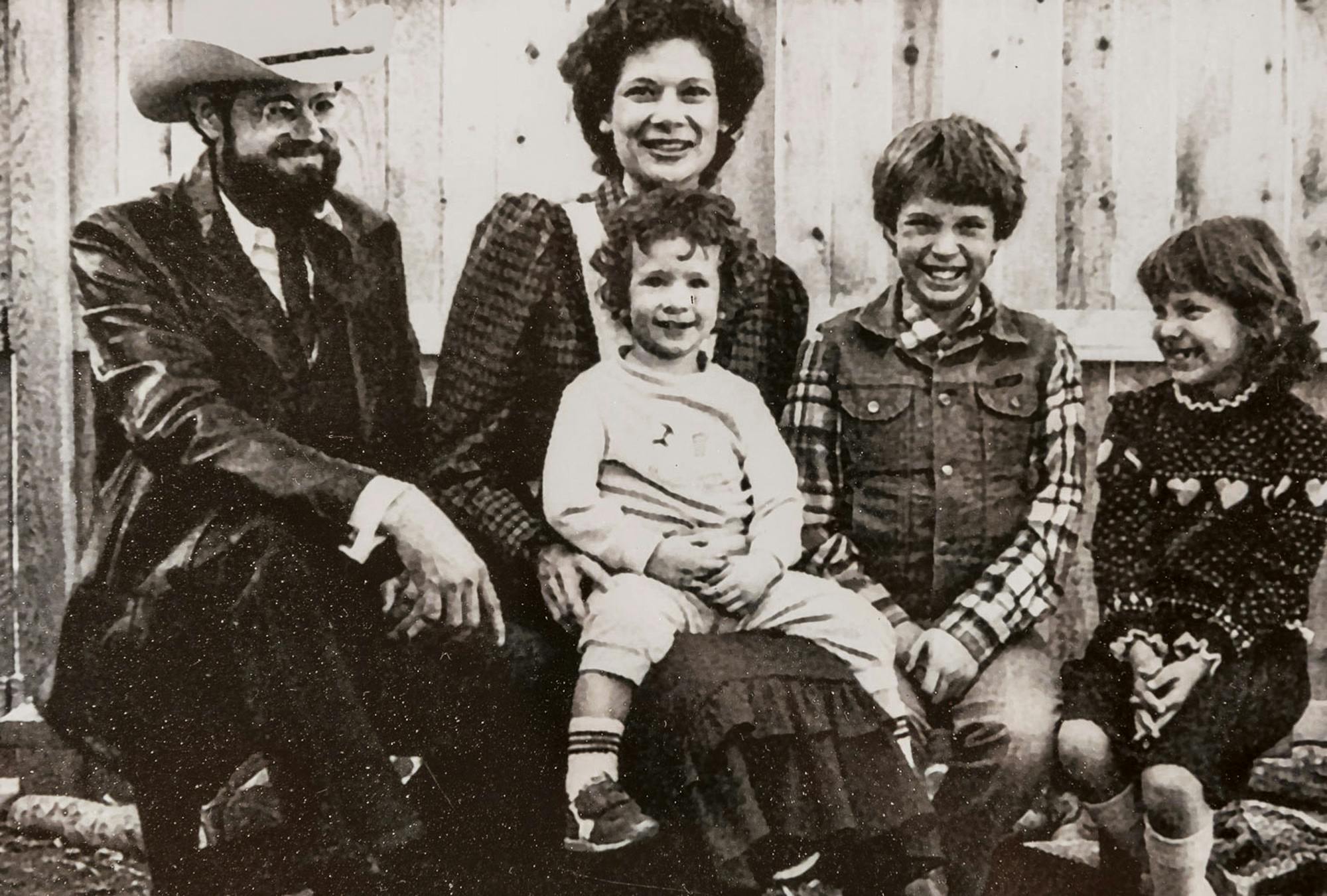 John Erickson with wife and children. 