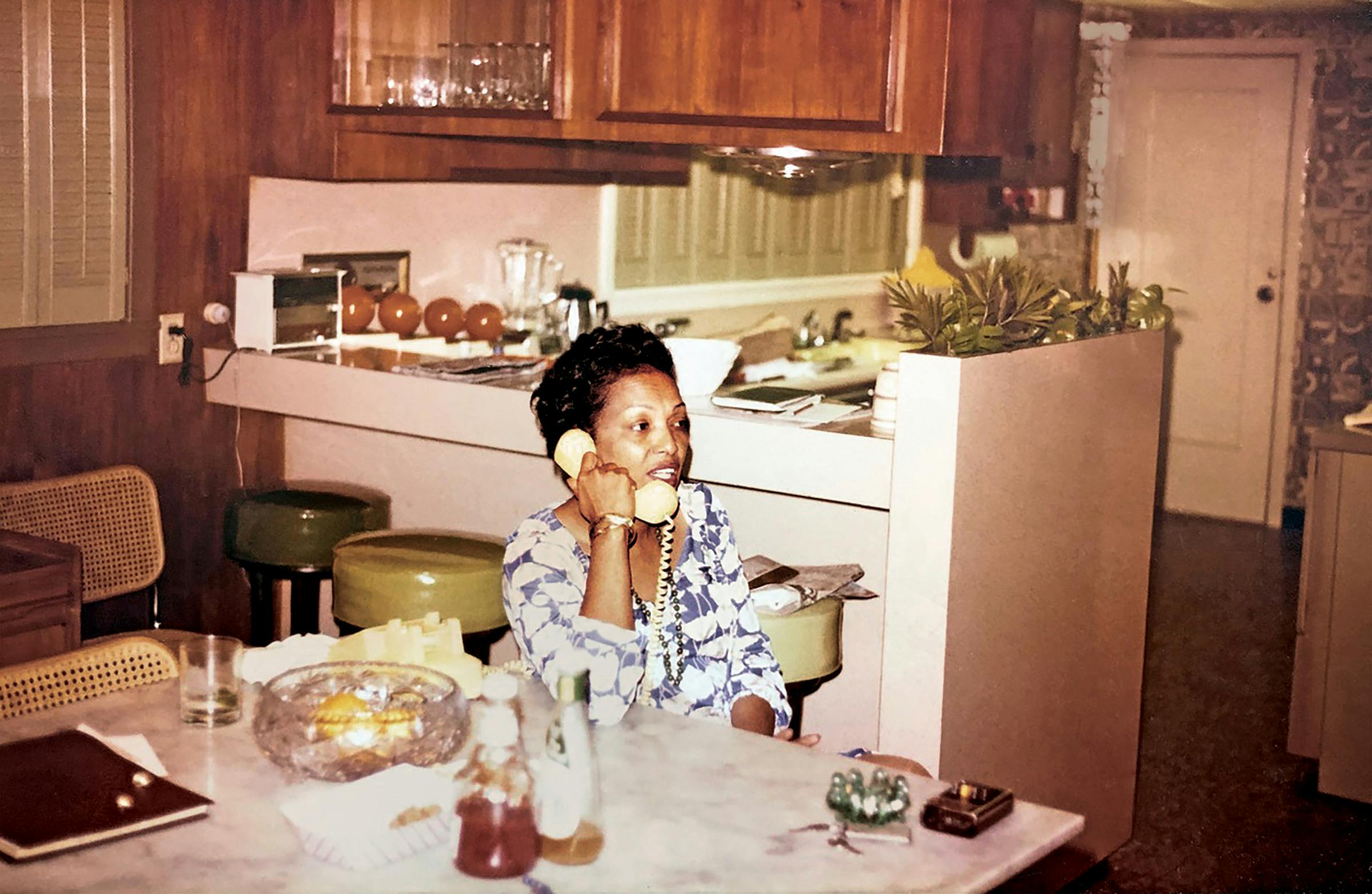 Drucie Chase at the breakfast table, circa 1975.