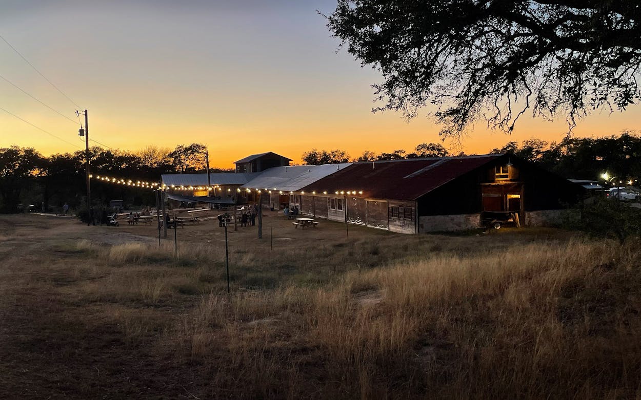 An overview of Jester King's Pole Barn, November 2020.