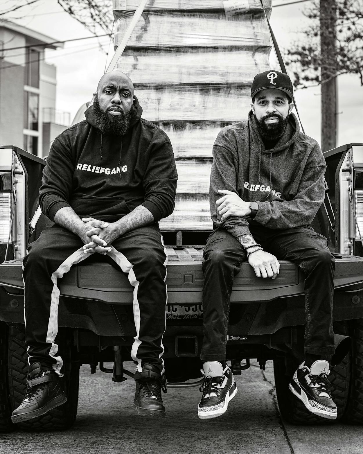 Trae tha Truth and DJ Mr. Rogers in Houston in February 2021.