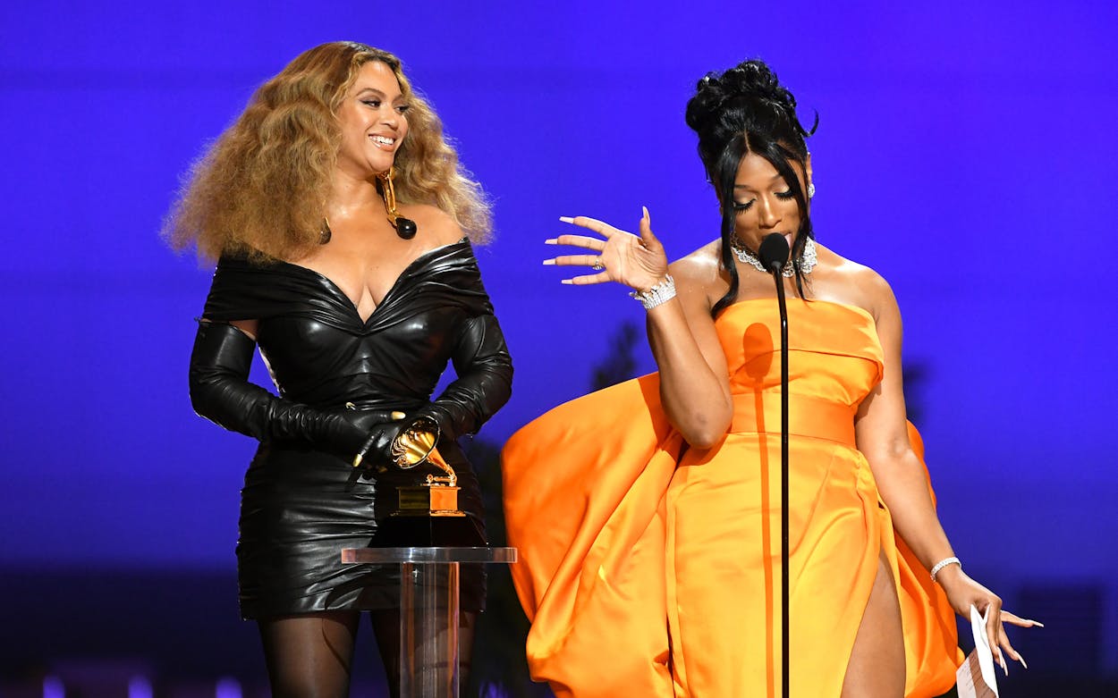 Beyoncé and Megan Thee Stallion accept Grammy