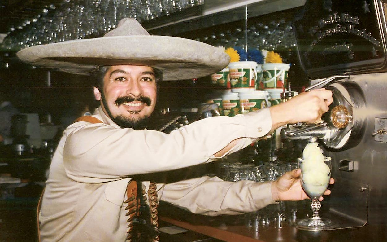 Martinez at the original Mariano’s Mexican Cuisine, in Dallas, in 1991.