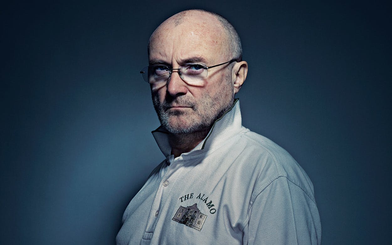 Dramatic headshot of Phil Collins.