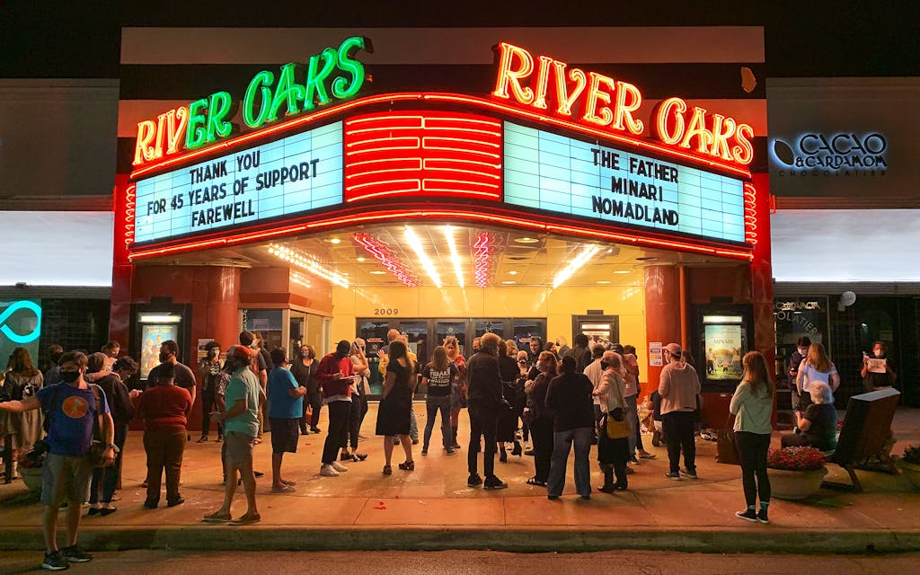 River Oaks Theatre on closing night, March 25, in Houston
