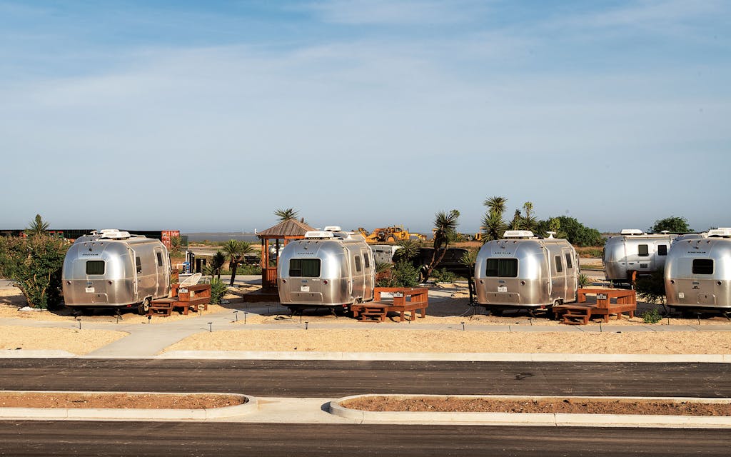 A trailer park owned by SpaceX on the west side of Boca Chica village.