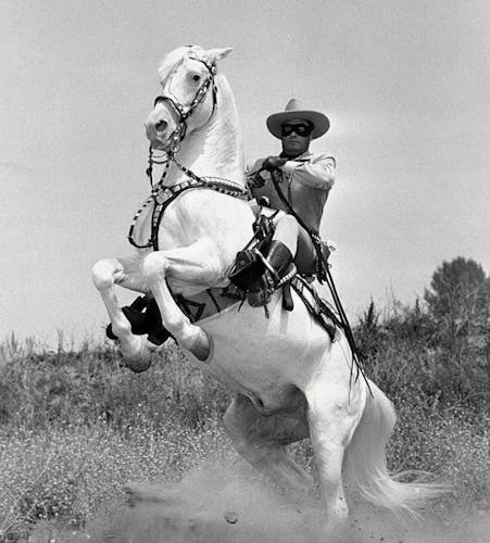 A still from the fifties-era Lone Ranger TV series.