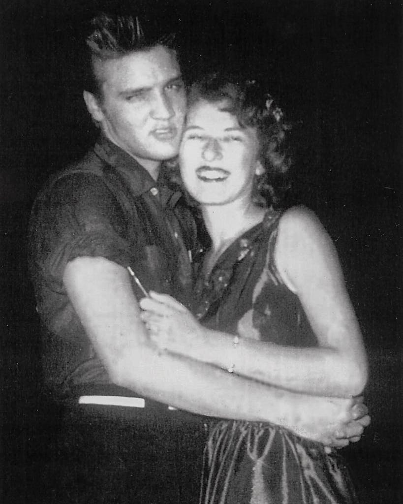 McCoy with Elvis on the night of the Louisiana Hayride performance in Conroe, August 24, 1955.