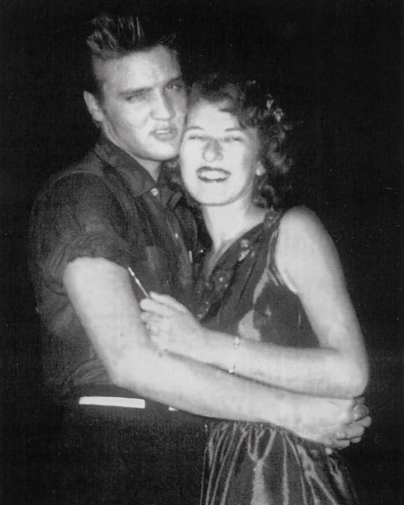 McCoy with Elvis on the night of the Louisiana Hayride performance in Conroe, August 24, 1955.