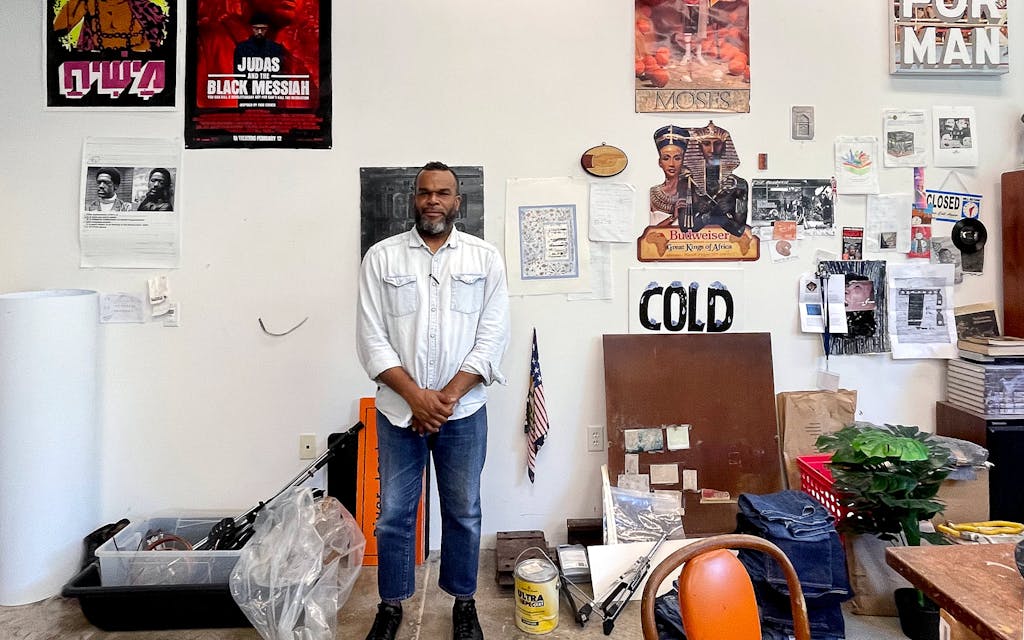 Jamal Cyrus in his Houston studio.