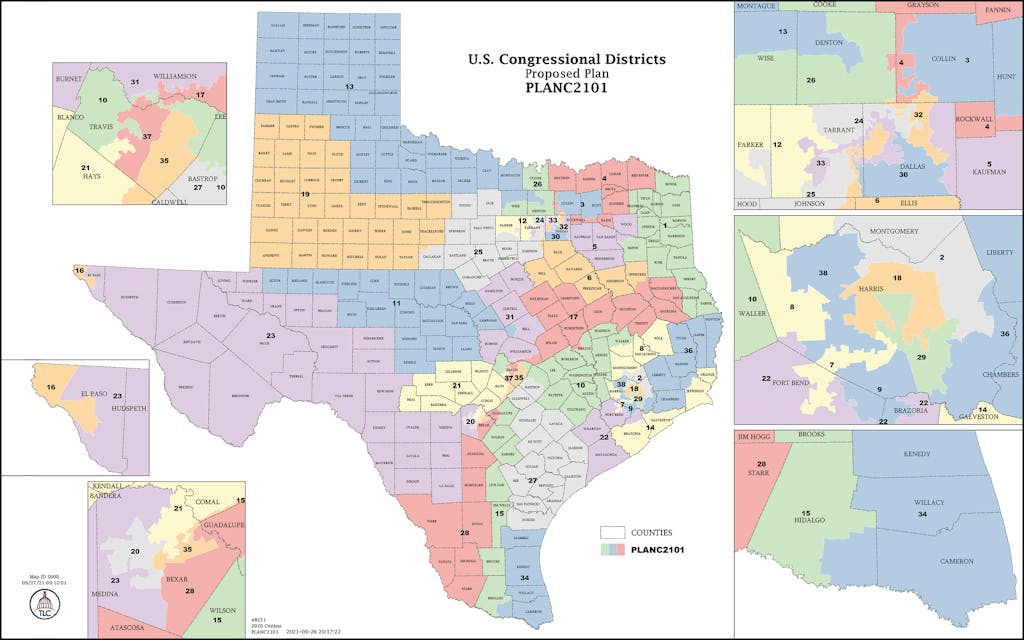 Texas congressional districts map proposed plan