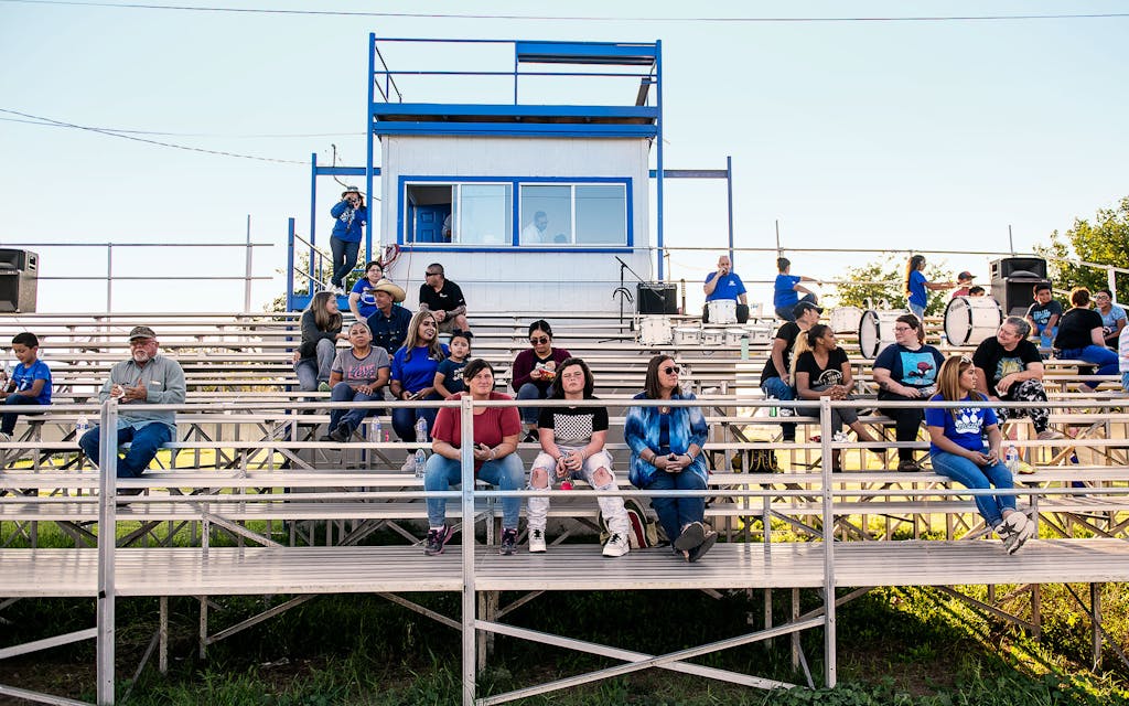 The home grandstand of the Dell City Cougars.