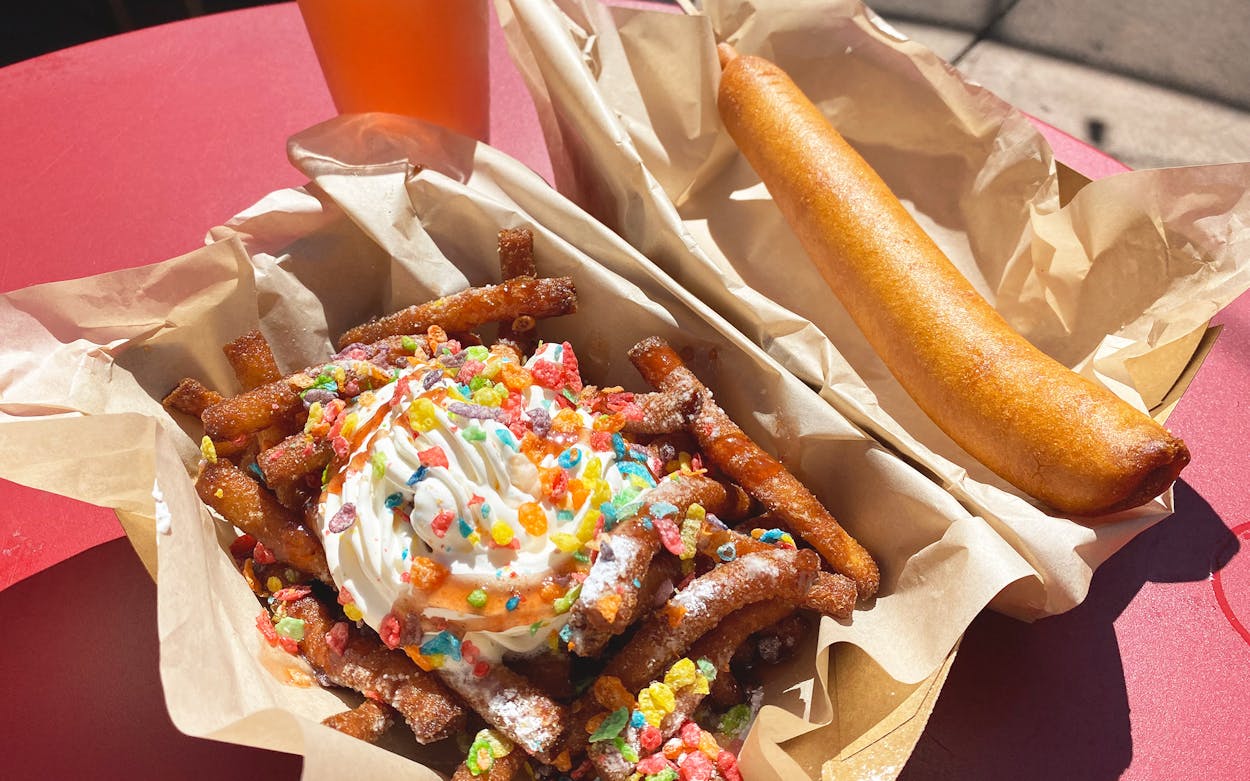 Fruity Pebble Funnel Cake Fries Intinsic BBQ