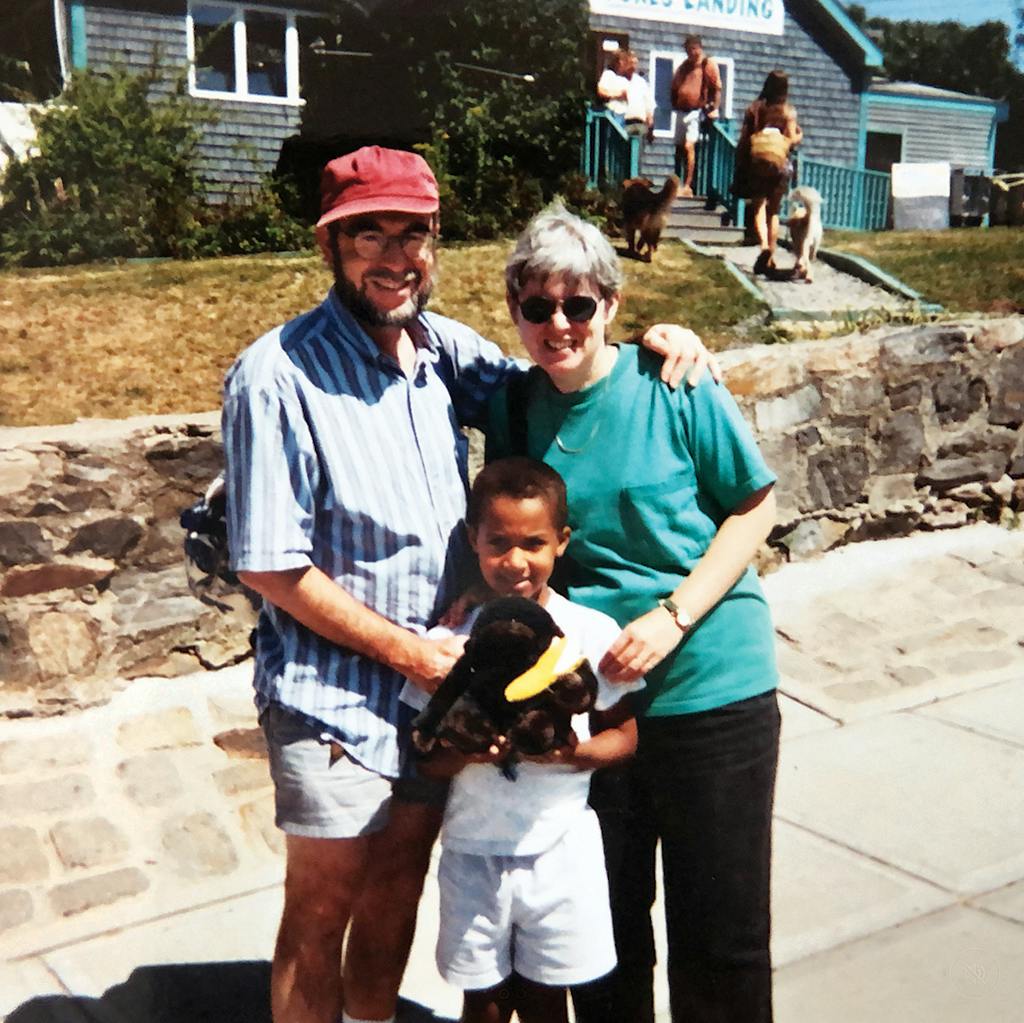 Watters with his parents in 1999.