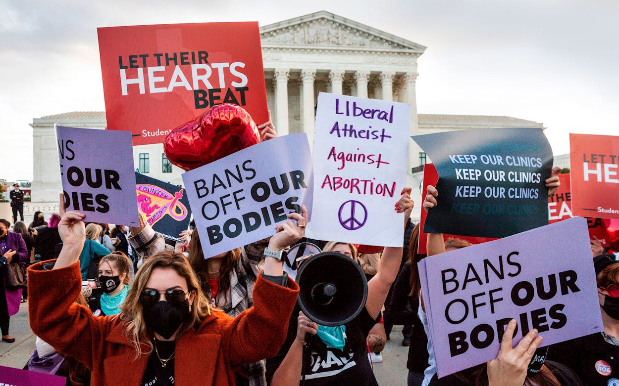Pro-choice and pro-life demonstrators hold rallies at the Supreme Court on the day it hears arguments on the Texas abortion ban. In United States of America v. Texas, the Department of Justice will argue that the Texas law banning abortions after 6 weeks is unconstitutional.