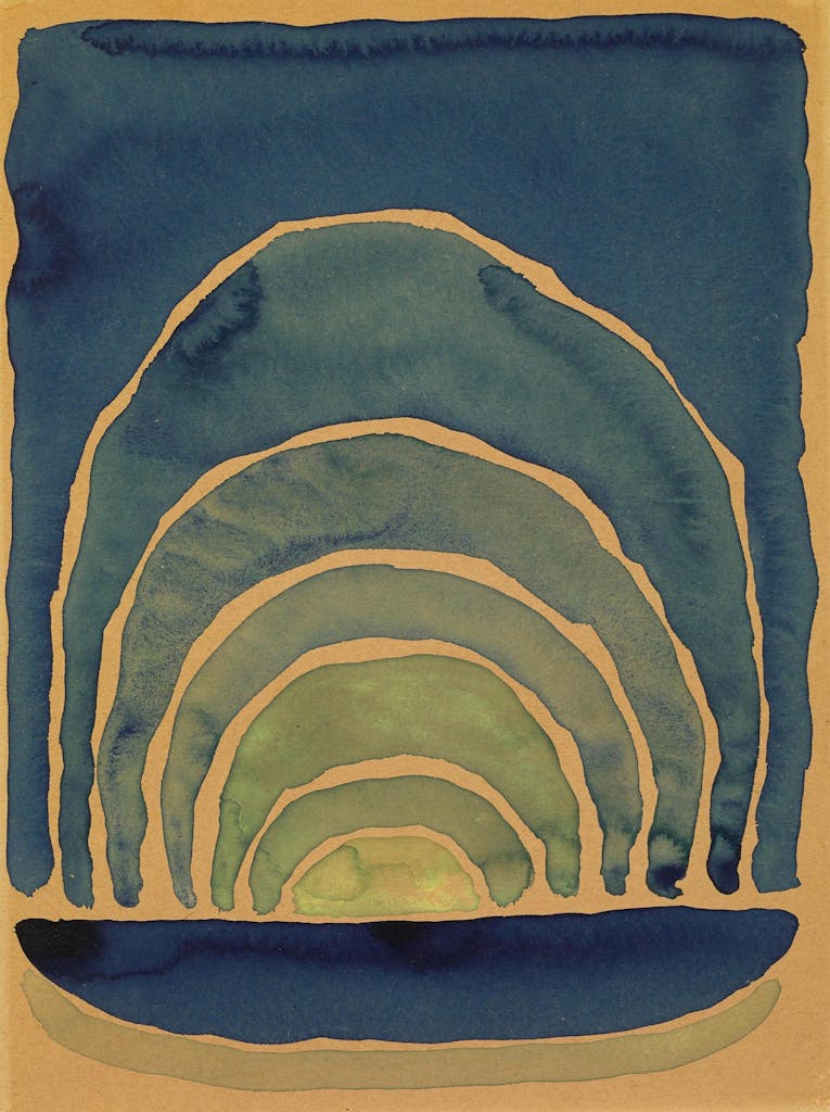Light Coming on the Plains No. I (1917) by Georgia O'Keeffe (1887–1986), watercolor on newsprint paper at the Amon Carter Museum of American Art in Fort Worth (accession number 1966.30).