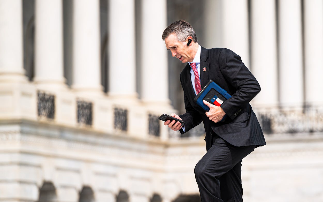 Rep. Van Taylor, R-Texas, walks up the House steps for a vote in Washington, D.C. on Tuesday, Sept. 15, 2020.