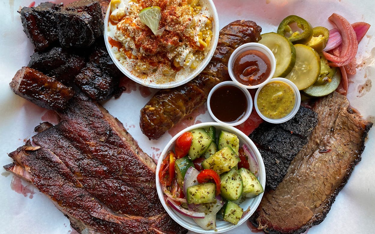 Meat and sides from Chef J BBQ in Kansas City