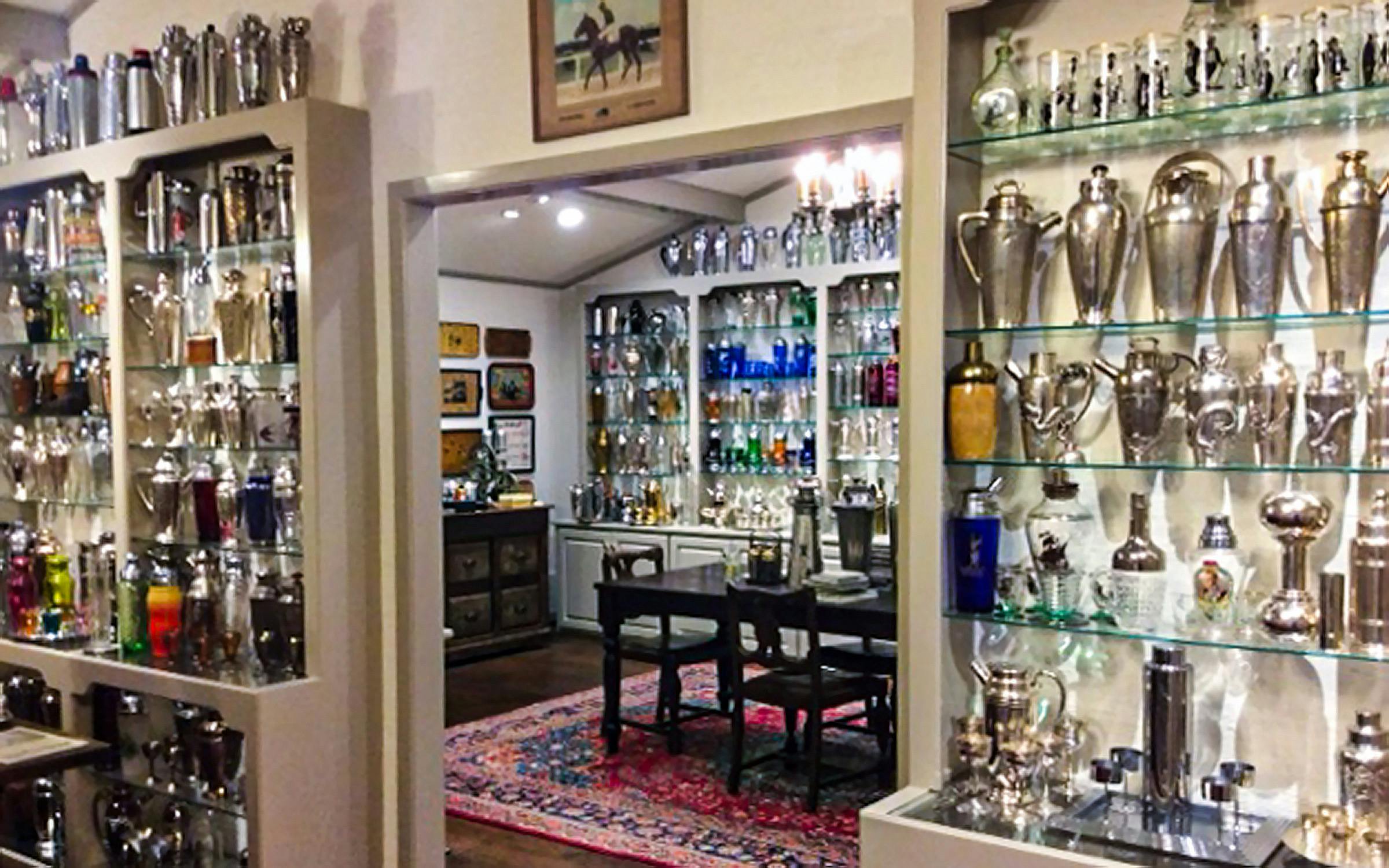 Walter Erwin has collected 1,500 cocktail shakers that live in a custom add-on to his home in Ennis.