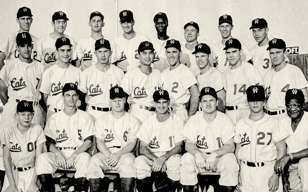 The 1957 Fort Worth Cats included starting infielder Lorenzo "Piper" Davis (back row, fourth from right).