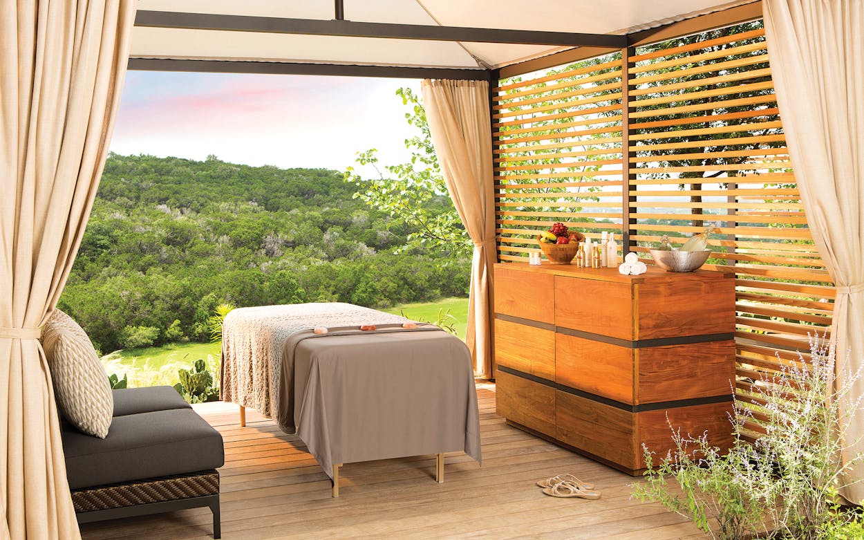 Loma de Vida, the spa at La Cantera Resort & Spa northwest of downtown San Antonio, offers massages in a secluded, tree house–like Sky Loft.
