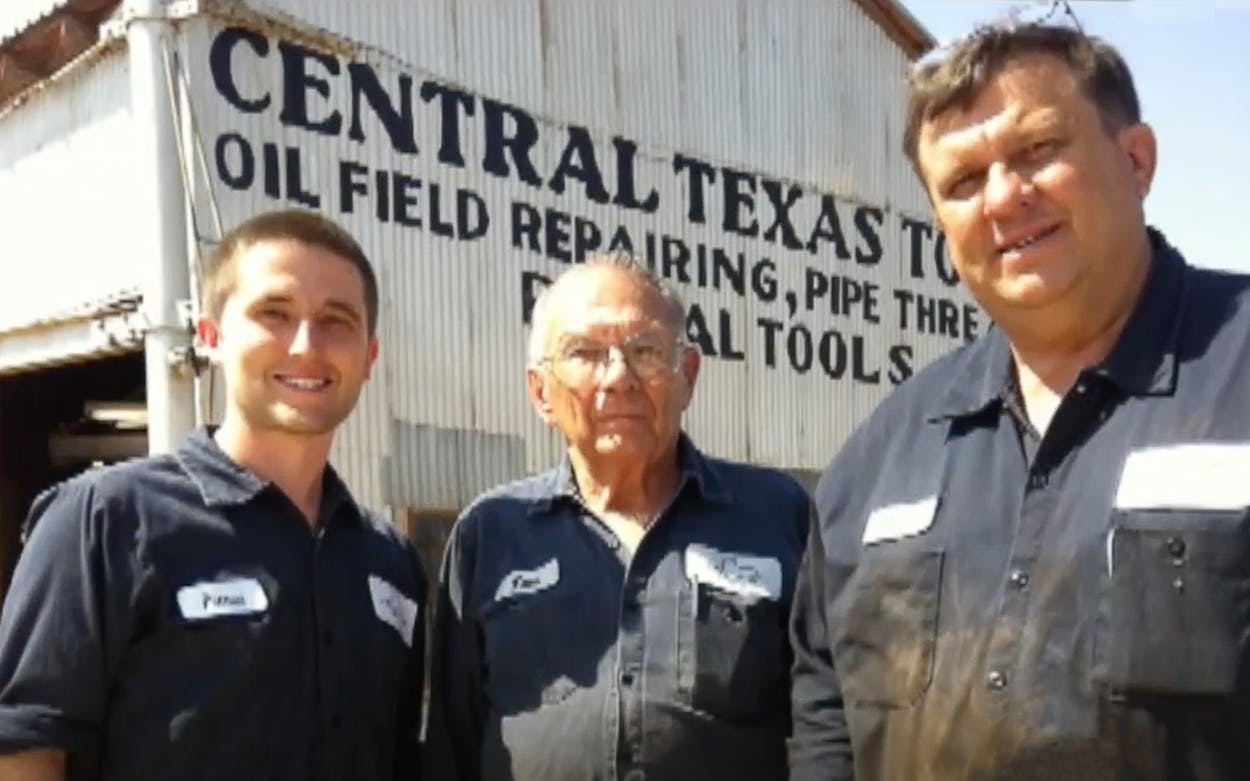 The Carpenter family outside Central Texas Tools Co.