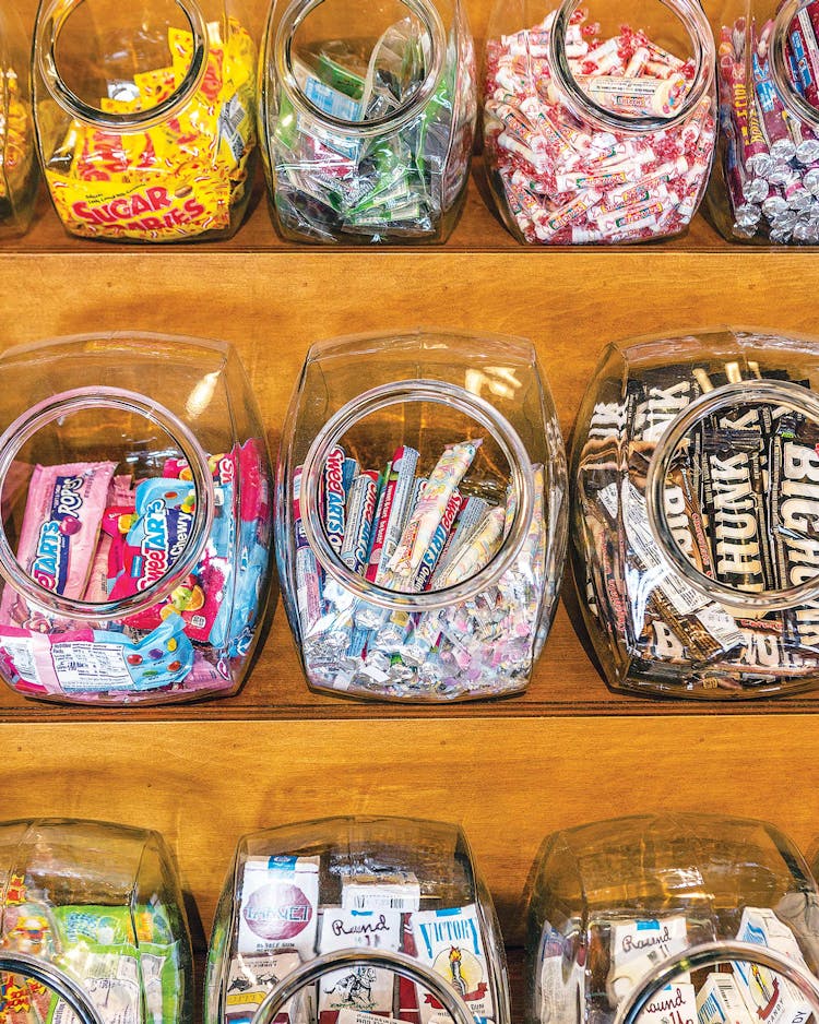 Candy offerings at Eggemeyer's General Store.