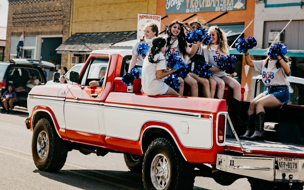 Valley Varsity Cheerleaders in the Bob Wills Day Parade.