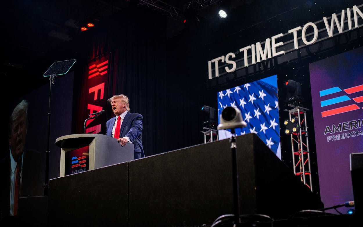 Former President Donald Trump speaks during the American Freedom Tour at the Austin Convention Center on May 14, 2022 in Austin, Texas.