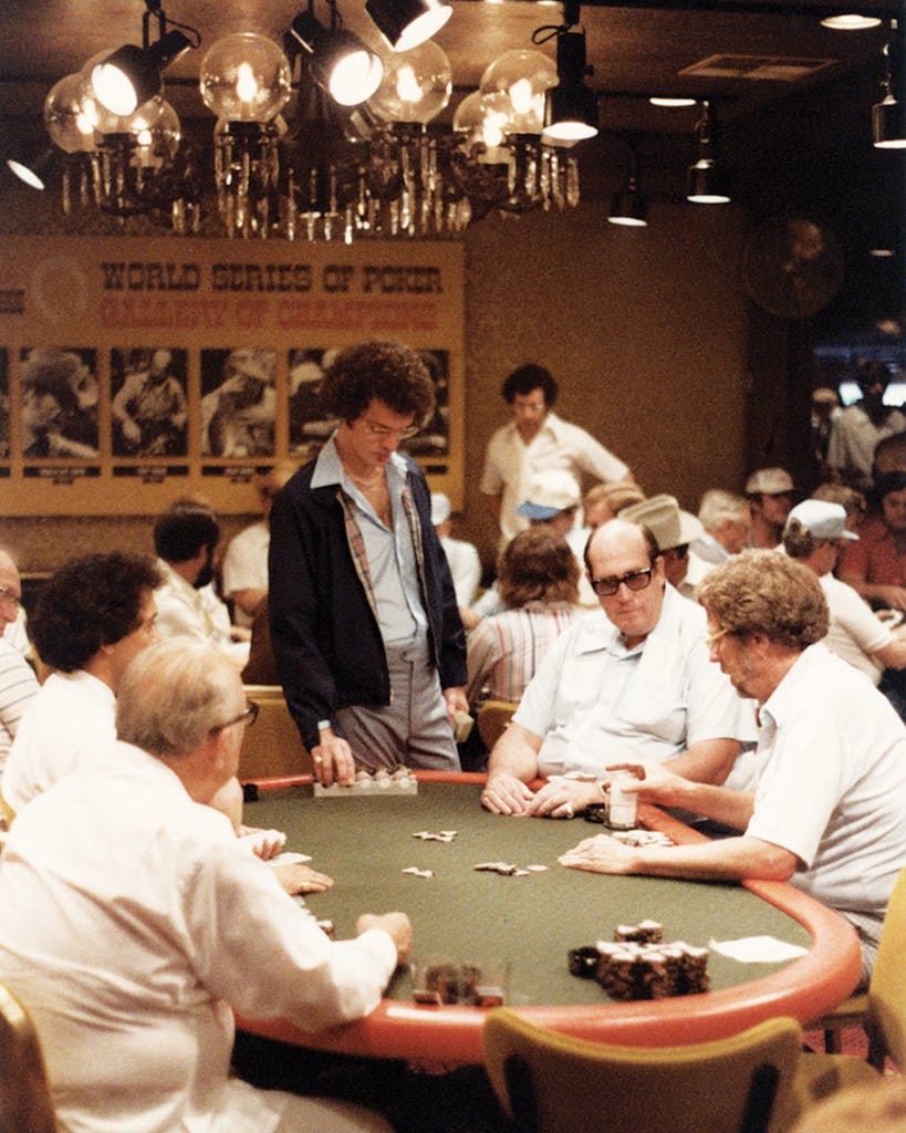 Brunson playing in the 1979 World Series of Poker (second from right) at Binion’s Horseshoe.