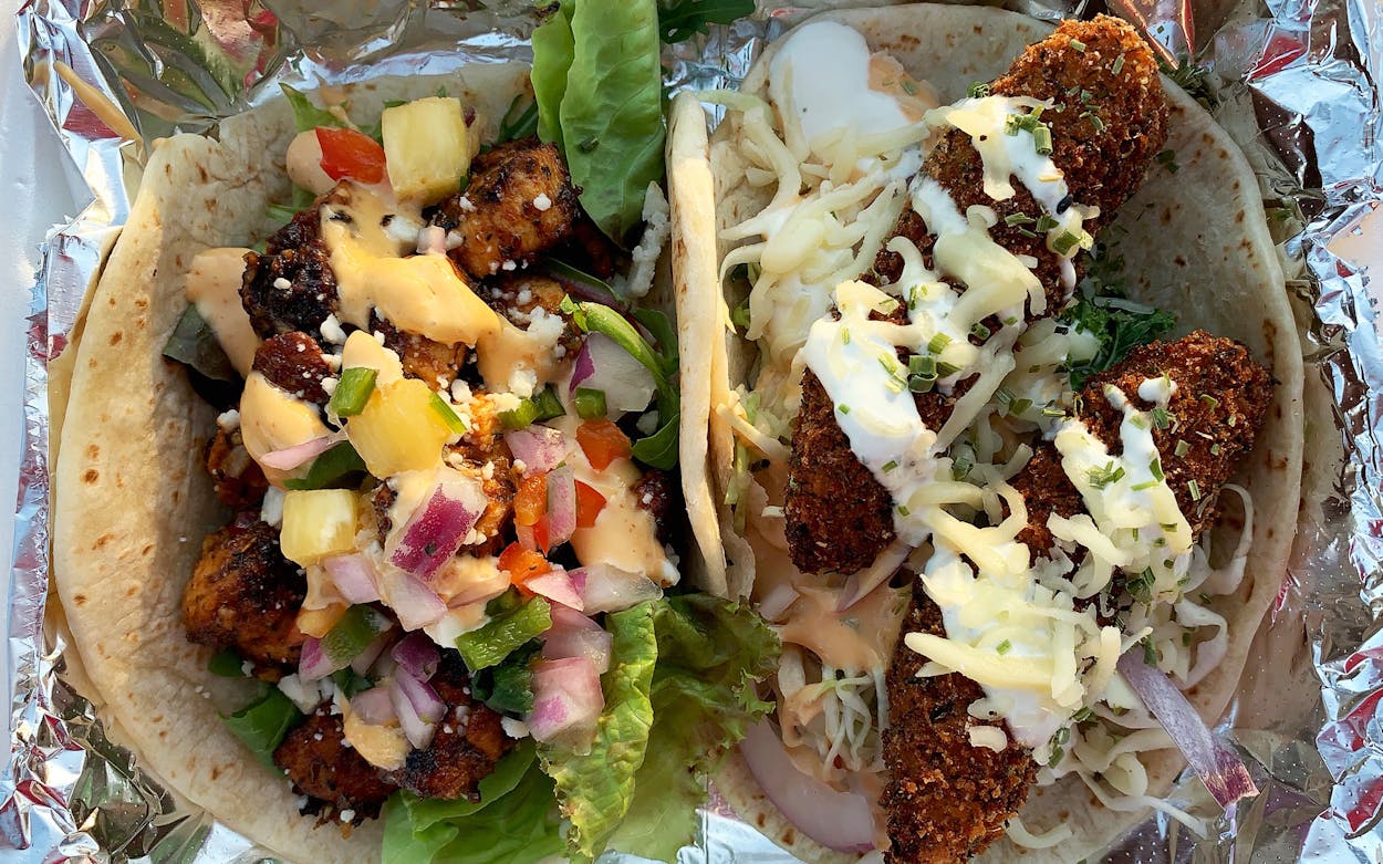 Vegan tacos from Yellow City Street Food in Amarillo.