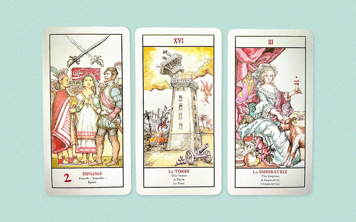 A Houston Artist Packs Justice, Humor, and Insight Into This “Neocolonial” Tarot Deck