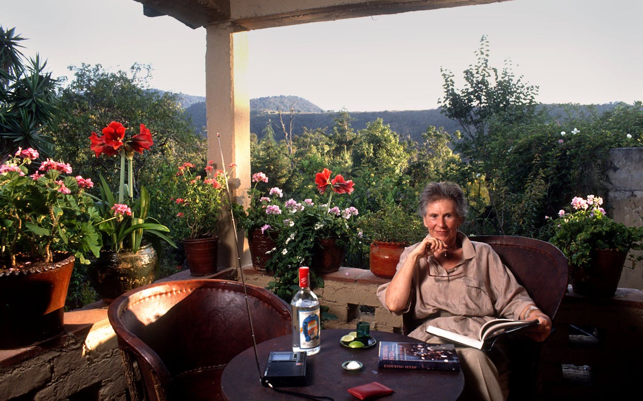 Diana Kennedy is an author and authority on Mexican cooking. A native of the United Kingdom, she started traveling in Mexico in 1957 with her husband, Paul Kennedy, who was a correspondent for the New York Times. Here on her deck June 23, 1990 Zitacuaro, Michoacan, Mexico