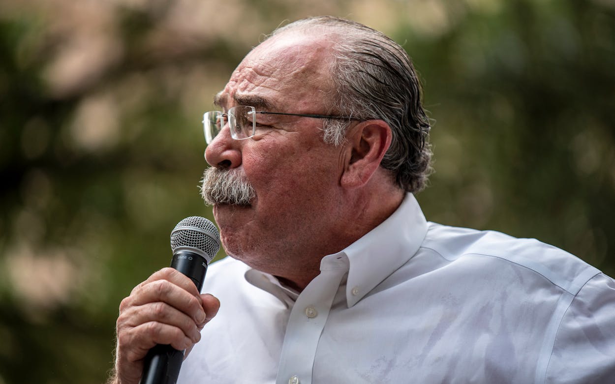 Texas Democratic Party Chairman Gilberto Hinojosa speaks at a rally at the state Capitol on June 20, 2021 in Austin, Texas.