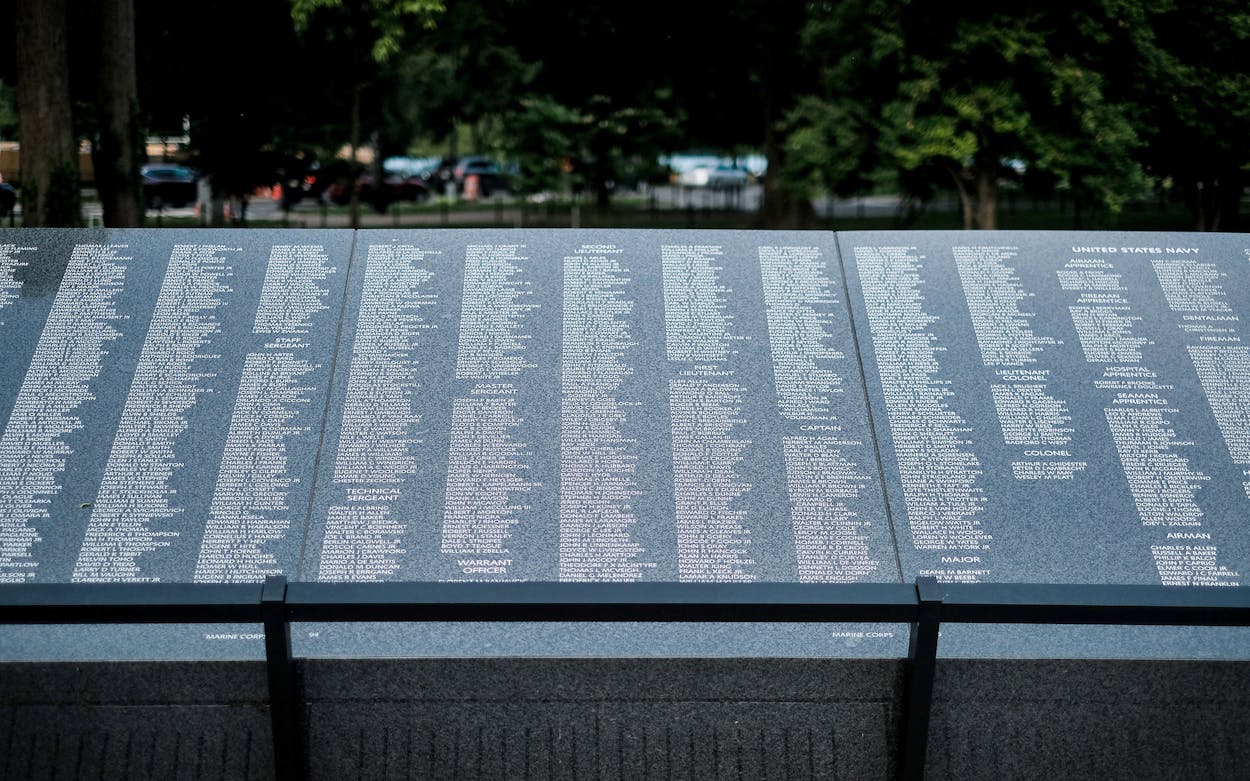 The Wall of Remembrance at the Korean War Veterans Memorial, in Washington, D.C.