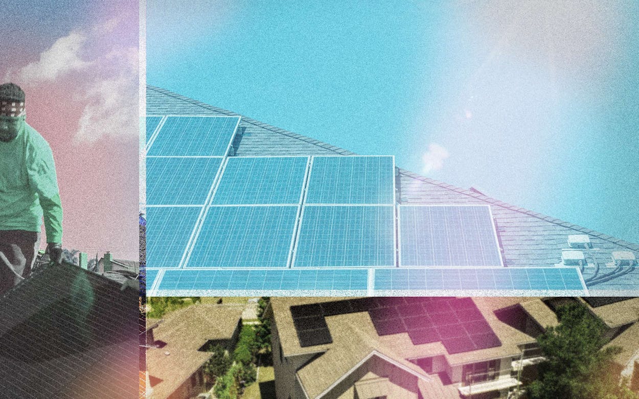 solar panels energy texas grid