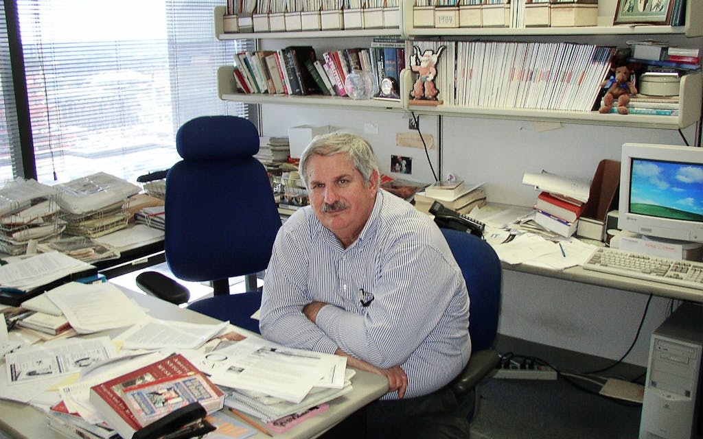 Paul Burka photographed at the Texas Monthly office in 2003.