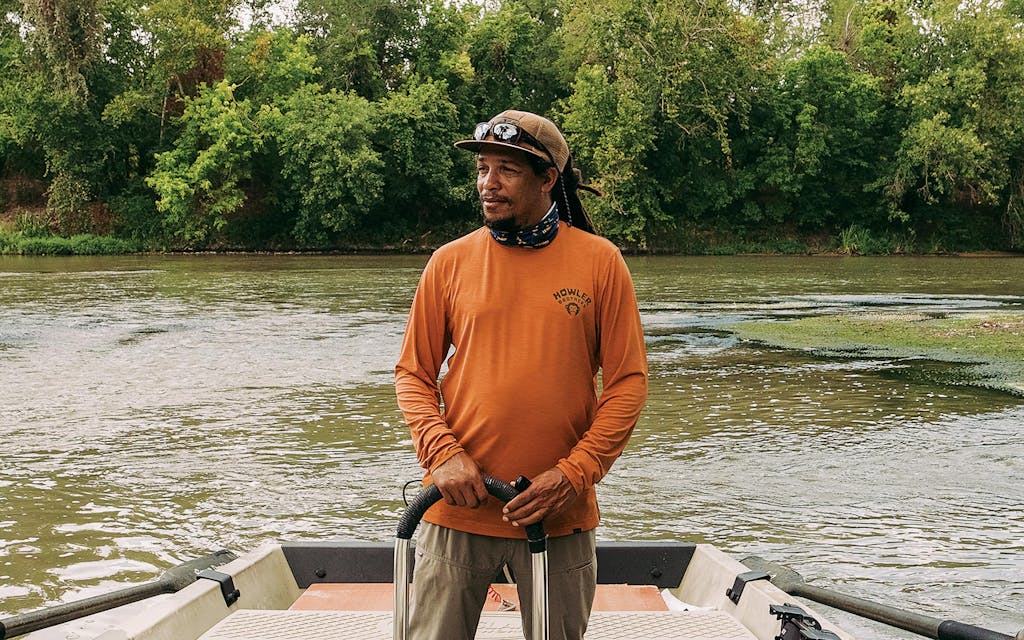 Alvin Dedeaux on the lower Colorado River in Austin on August 14, 2022.