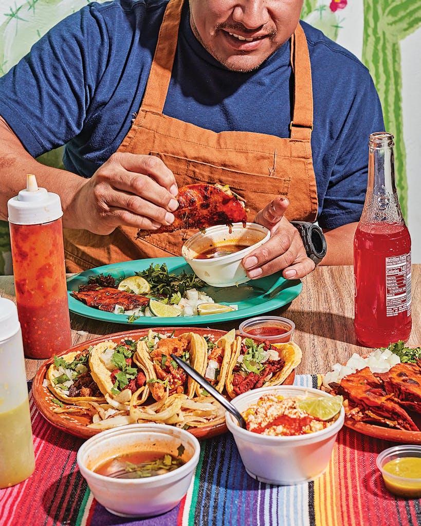 Chef Angel Fuentes dines on barrio and mini tacos at Guapo Taco in Fort Worth.