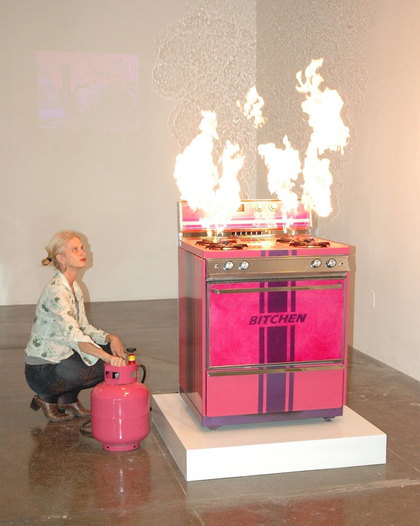 Documentation of Katie Pell’s 2006 performance at Artpace San Antonio.
