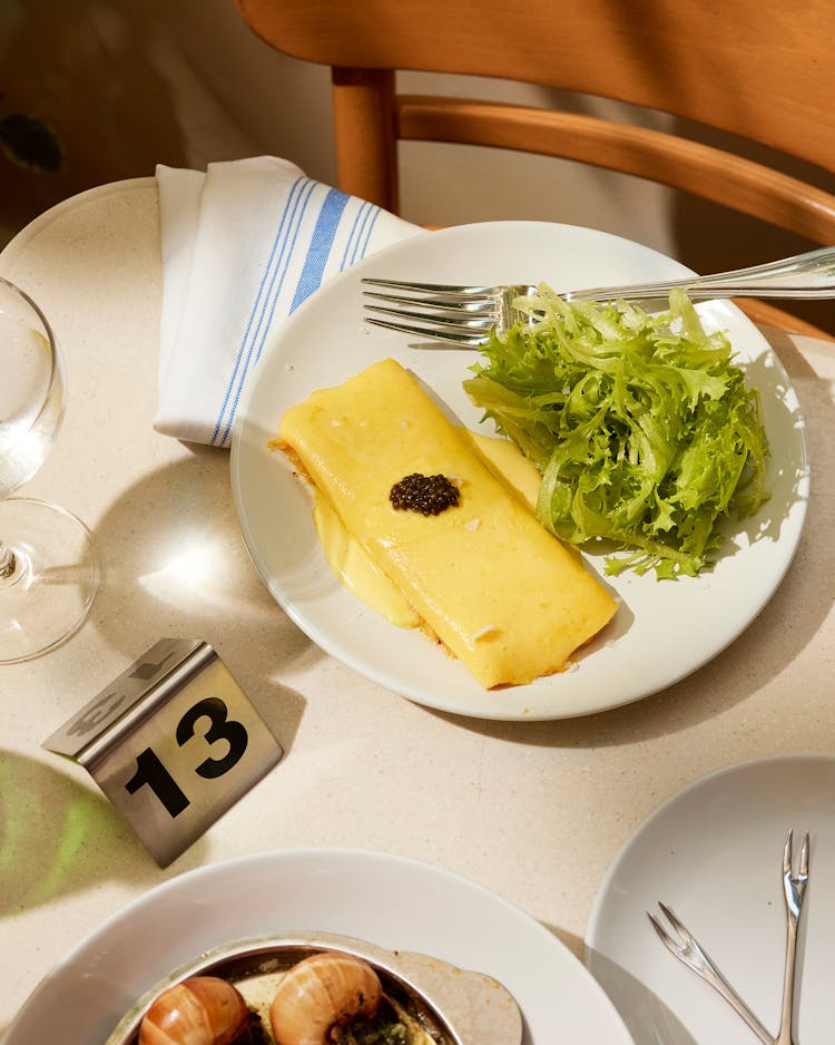 The omelet, with lemony hollandaise.