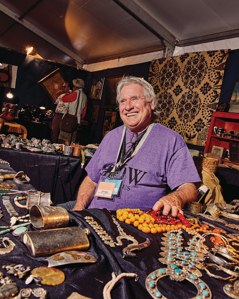 Ed Gage, a cofounder of the Marburger show, at his booth.