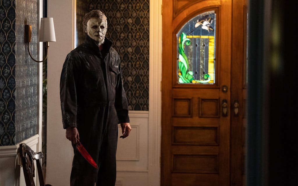Michael Myers (aka The Shape) in Halloween Ends, co-written, produced and directed by David Gordon Green.