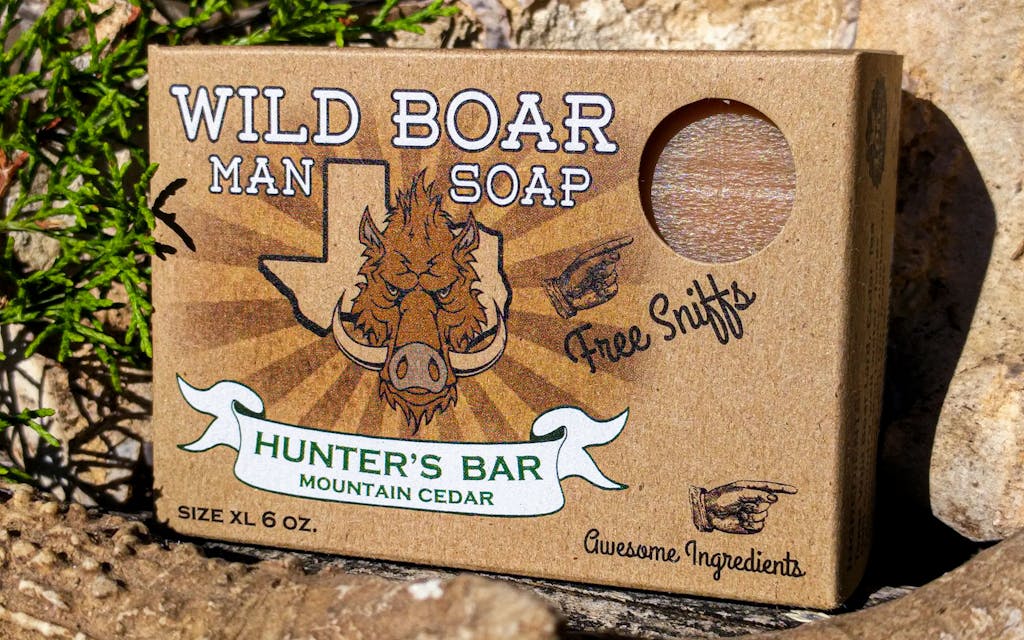 The “Hunter’s Bar” from Wild Boar Man Soap in Kerrville.