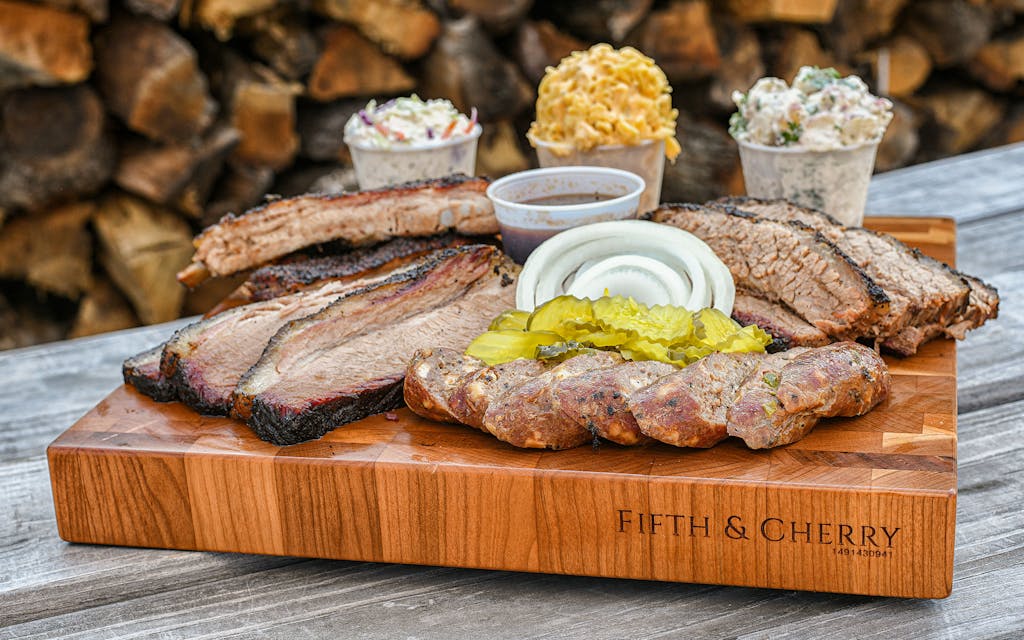 A cutting board from Fifth & Cherry, in Rockwall
