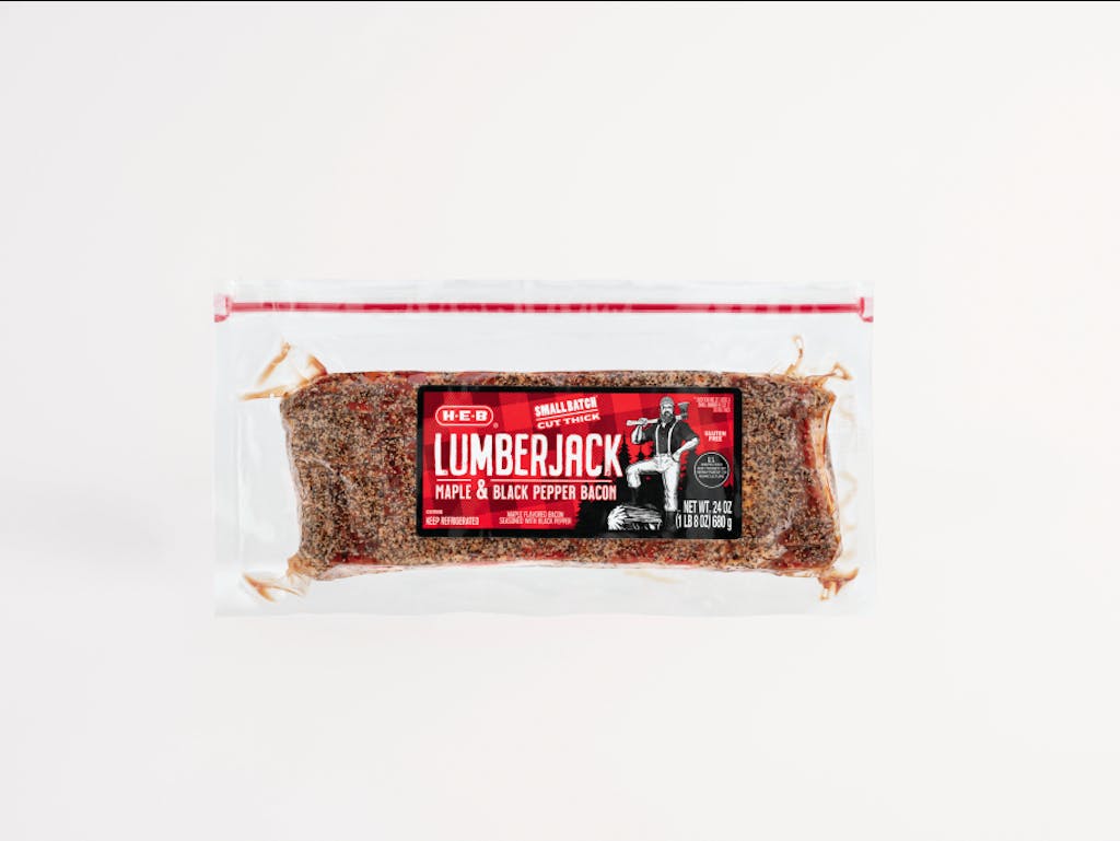Product photo of H-E-B Lumberjack bacon.