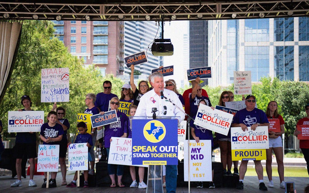 Mike Collier speaking at an AFT Rally in July 2022.