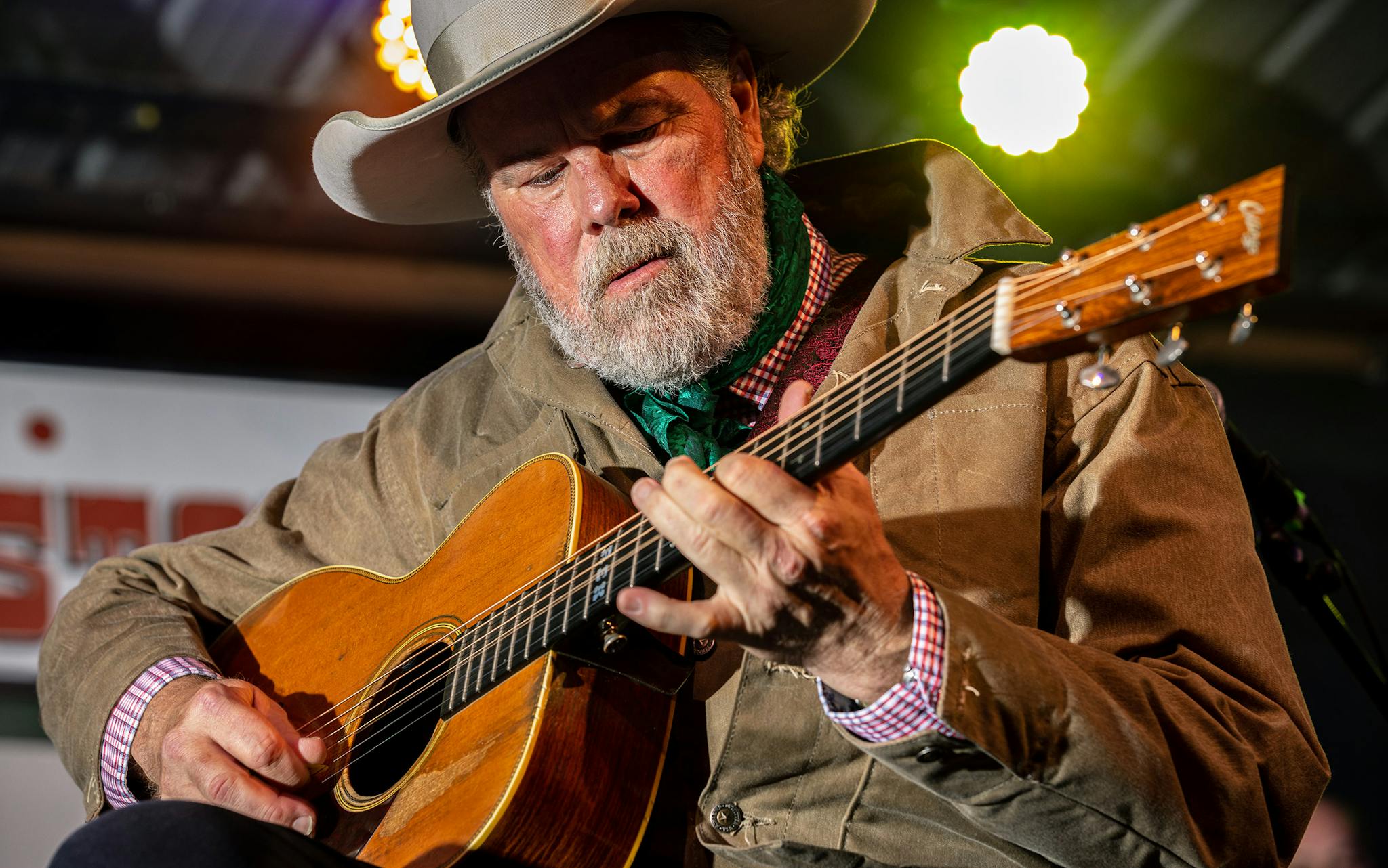 Robert Earl Keen performs during his second to last show at John T. Floore’s Country Store in Helotes, Texas, on Sept. 3, 2022.
