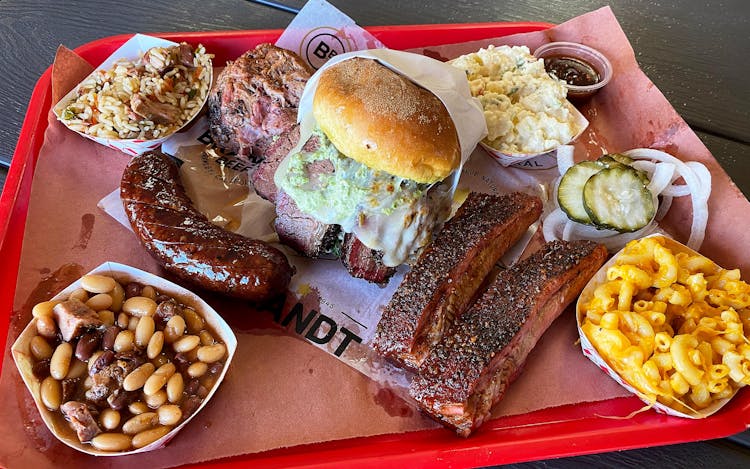 A spread from Ray's Texas BBQ.